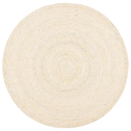Safavieh 5 x 5 ft. Braided Contemporary Round Hand Woven Rug; Gold & Ivory BRD905D-5R